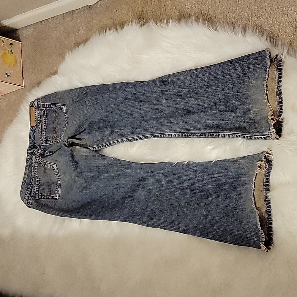 Abercrombie & Fitch distressed bootcut blue jeans 5 pocket 100% cotton Size 6R … - Picture 8 of 10